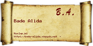 Bade Alida névjegykártya